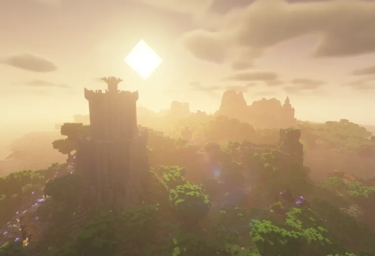 Large landscape with buildings in Medieval Minecraft Kingdom server