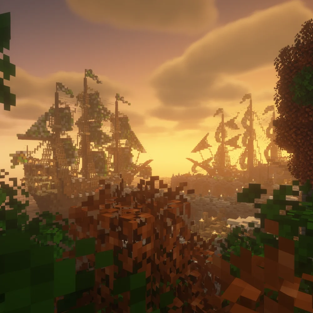 View of two massive ships